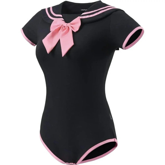 Cotton Romper Pajamas Full Black Bodysuit  Cosplay Magical Onesie Skirt Set - Picture 6 of 7